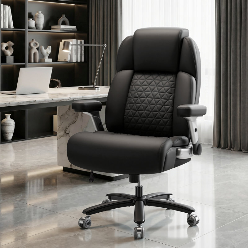500lbs Heavy Duty Ergonomic Office Chair, Big Executive Chair With Adjustable Lumbar Support