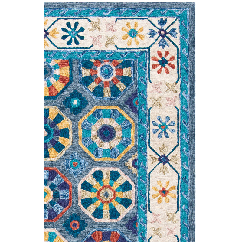 Cyriel Hand Tufted Wool And Cotton With Latex Geometric Rug, Rectangle 8' x 10'
