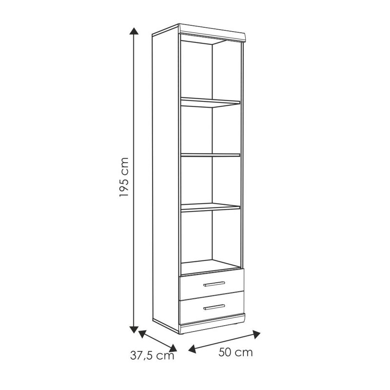 Abbeville 195cm H x 50cm W Standard Bookcase