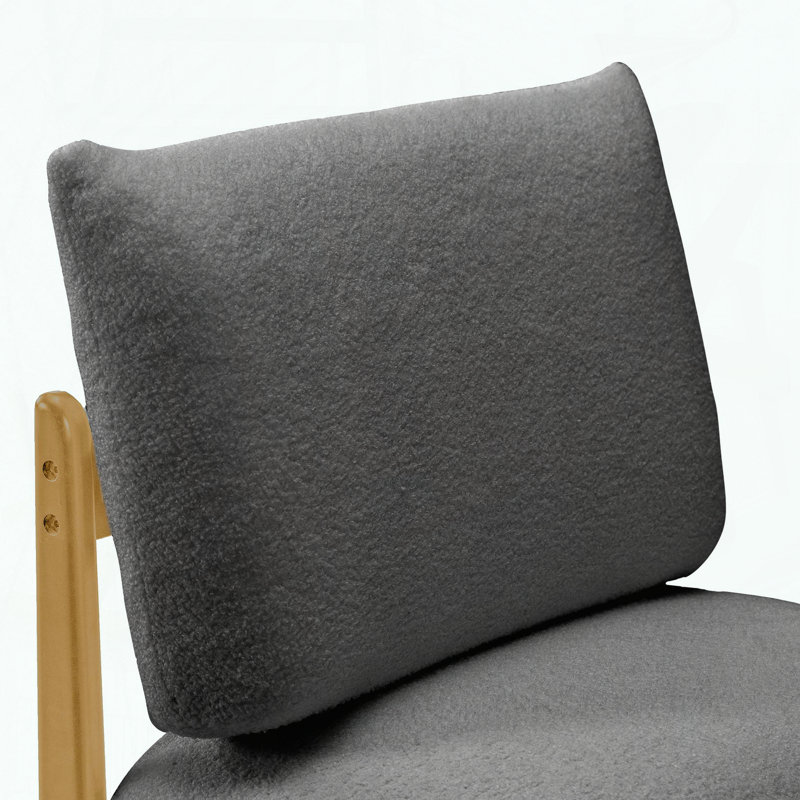 Chaise de loisir Teddy, structure en bois d'hévéa massif et coussin moelleux, Noir, Naturel