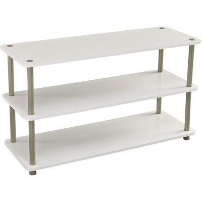 3-Tier Freestanding Shelf Organizer For Shoes, Accessories, Hats, And Bags, Wood And Metal Design For Entryway Or Closet