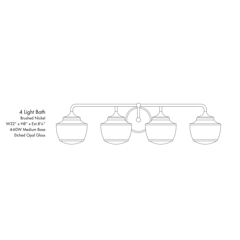 Cornwell 4 - Light Vanity Light, Brushed Nickel