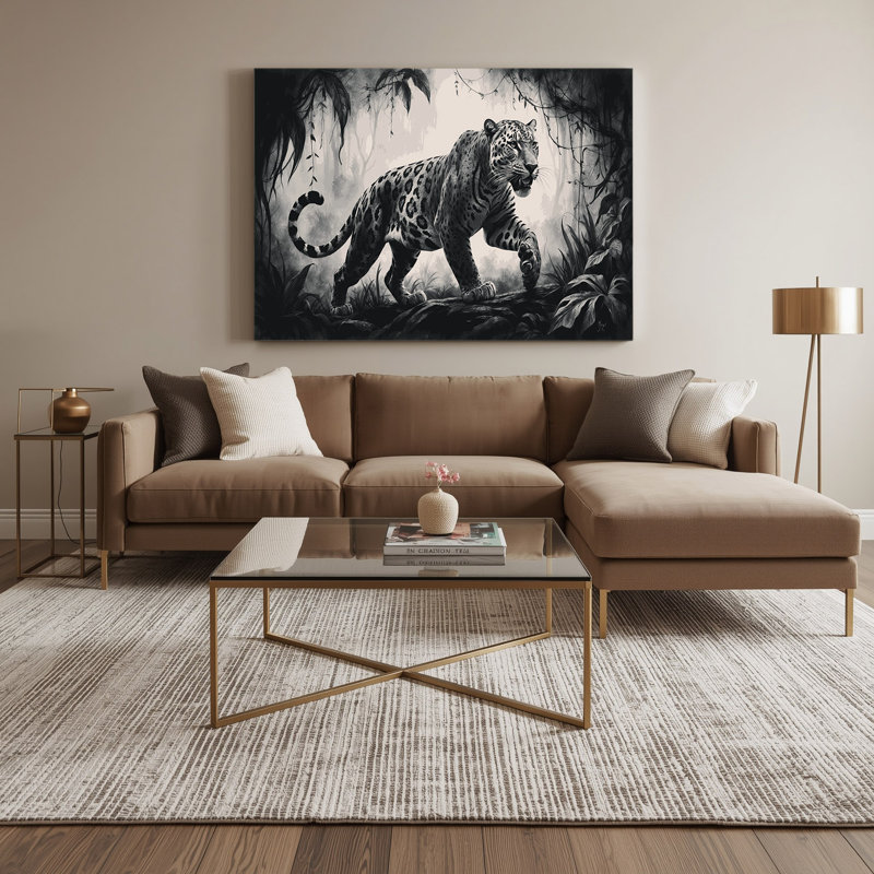 Art mural sur toile noir Wildlife Jaguar