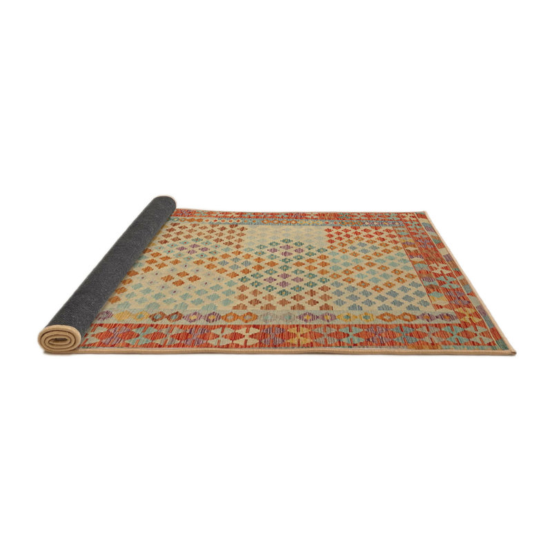 Tapis beige / rouge / bleu Southwestern, Carré 6 pi