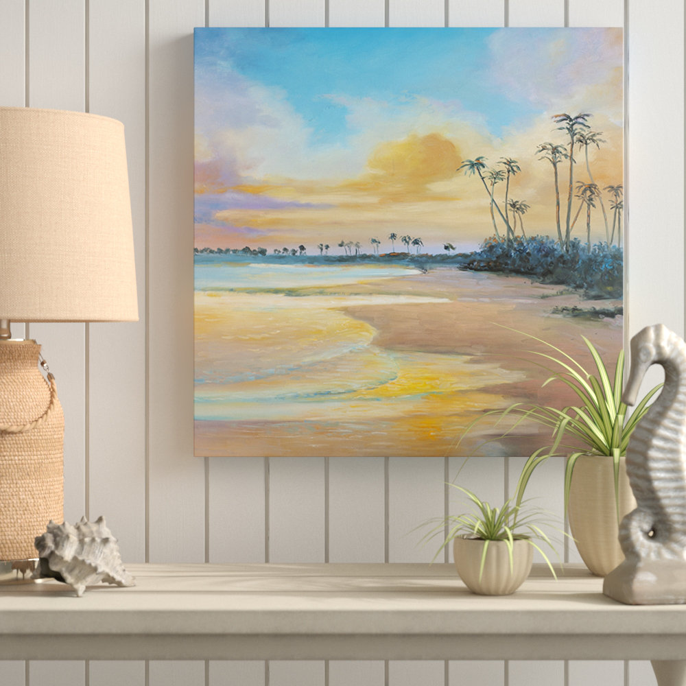 Highland Dunes 'Sunset by the Sea' Oil Painting Print on Wrapped Canvas ...