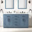 Meuble-lavabo autoportant à double cuve 60 po avec comptoir en pierre blanche et dosseret Bailey, noir mat-1573592312-1490491467-1490491478