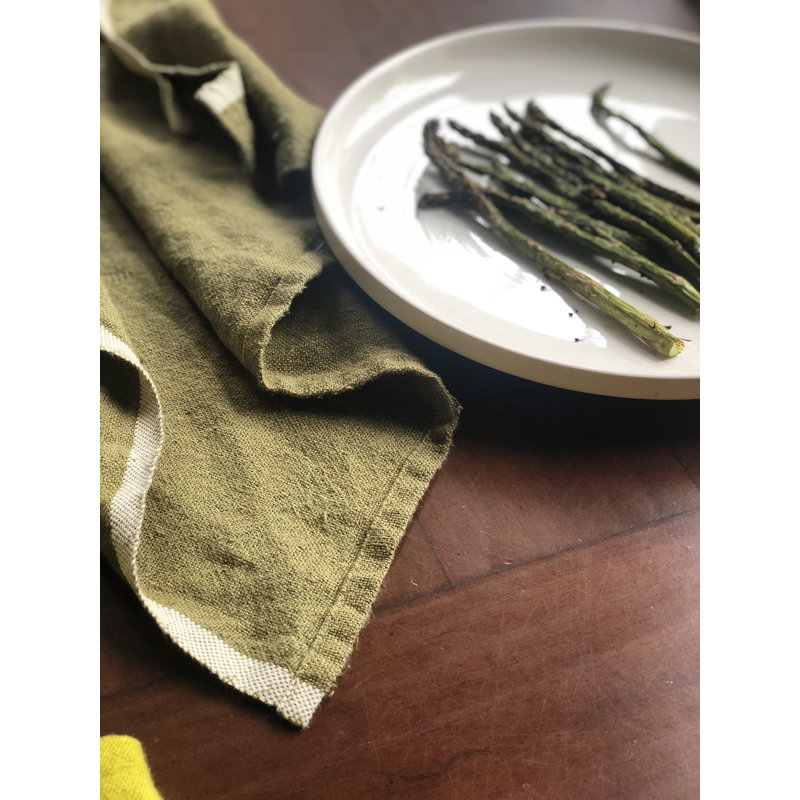 Chunky Linen Square Napkins, Green