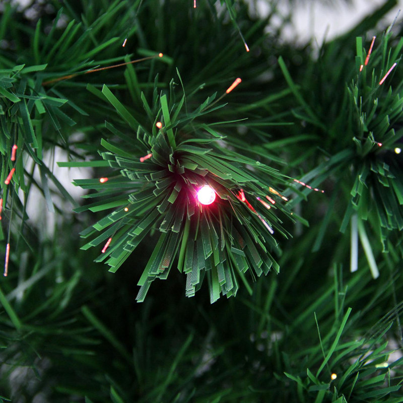 Arbre de Noël artificiel en fibre optique 4 pi avec lumières DEL multicolores