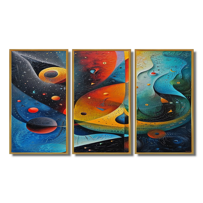 Ensemble de salon Galactic Nostalgia, Cadre flottant doré, H 40 po x l 60 po x P 1 po
