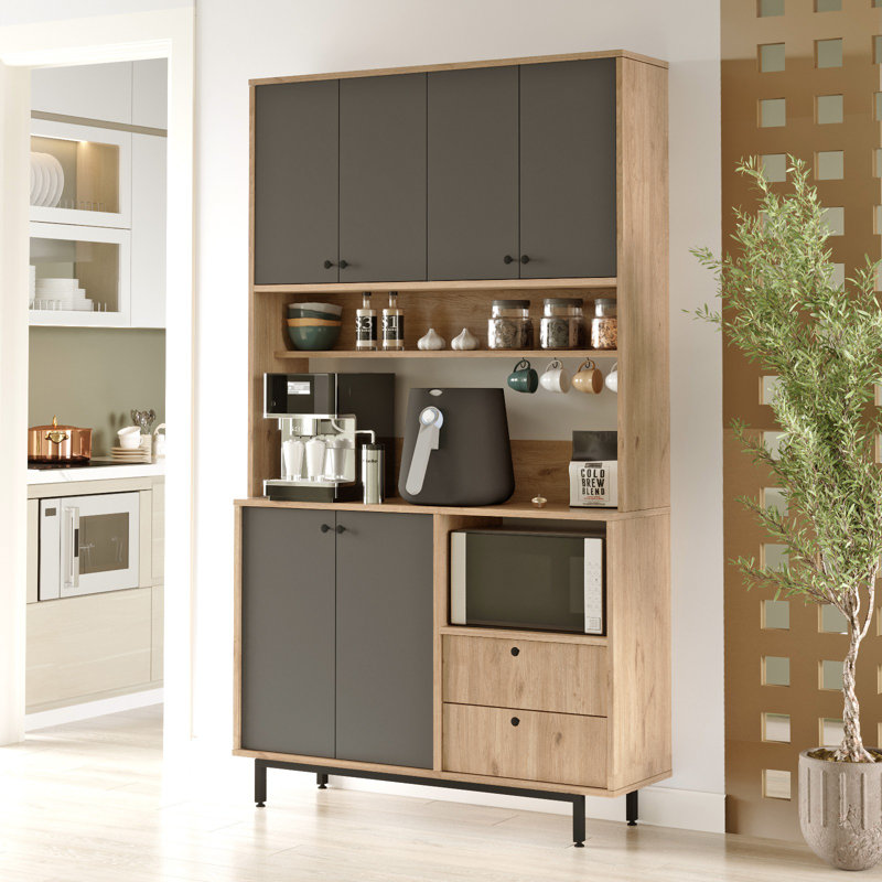 Armoire polyvalente Colesen, Noir / Beige