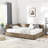 Full Size Upholstered Tufted Storage Daybed With Sturdy Wood Frame And Dual-Drawer Organization.-1840217656-1840217659