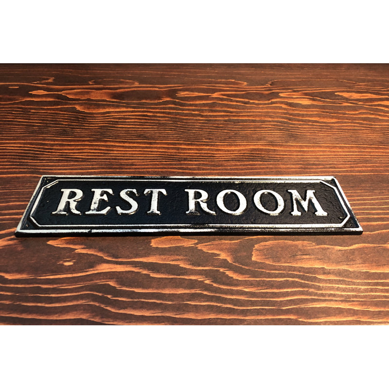 Plaque de porte de toilettes, Aluminium antique noir