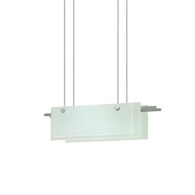 Sleek Satin Nickel LED Pendant with Suspended Glass