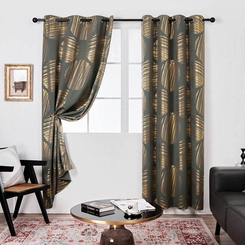 Rideau en polyester Kopelan, L 52 po x L 95 po, gris