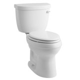 Cimarron Comfort Height Two-Piece Elongated 1.6 GPF Toilet with Aquapiston Flush Technology, Left-Hand Trip Lever and Tank Locks