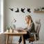 Décoration murale oiseaux en métal pour la maison et l'extérieur - Décoration murale géométrique murale