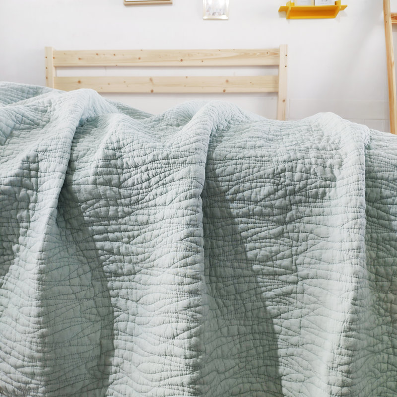 Carson Cotton Reversable Quilt Set, Twin Quilt + 1 Sham, Mint