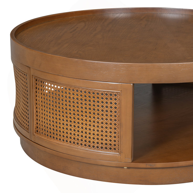 Table basse 37 po Mid-Century, Brun chêne