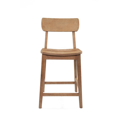  Contemporary Rubberwood Counter Stool in Barnwood Brown