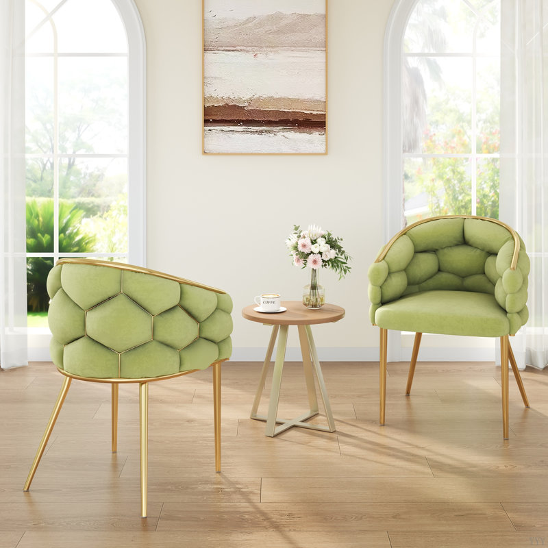 Fauteuil d'appoint de luxe Elouise, Velours vert