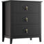 Commode cannelée pour chambre à coucher, commode à 3 tiroirs de 27,5 po de largeur pour chambre à coucher, commode moderne-86688073