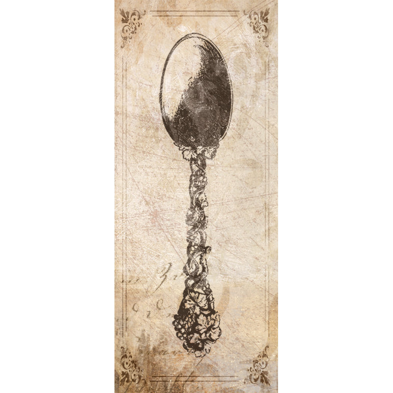 Spoon - Painting Print, 30 cm H x 20 cm W, Black Floater Framed