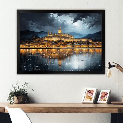 Ville française de Lyon, paysage sur toile