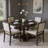 Extendable Round Dining Table Set with Solid Wood Base and 4 Upholstered Chairs, Vintage Finish-1078479071