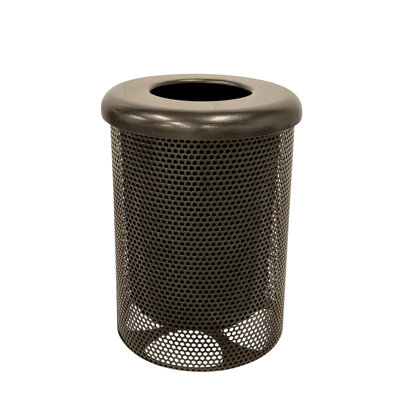 Poubelle d'extérieur Coated Outdoor Furniture de 120 litres (32 gallons), brun texturé, couvercle plat