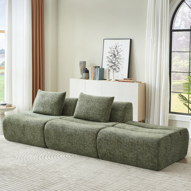 Chenille surdimensionnée à 3 places compressée, sans assemblage, peu encombrante pour les espaces de vie compacts, souple, 1 siège, structure à ressorts ensachés, configurations confortables et flexibles, éponge