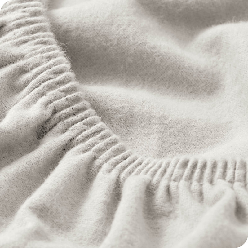 Twin Taupe Cotton Flannel Deep Pocket Fitted Sheet