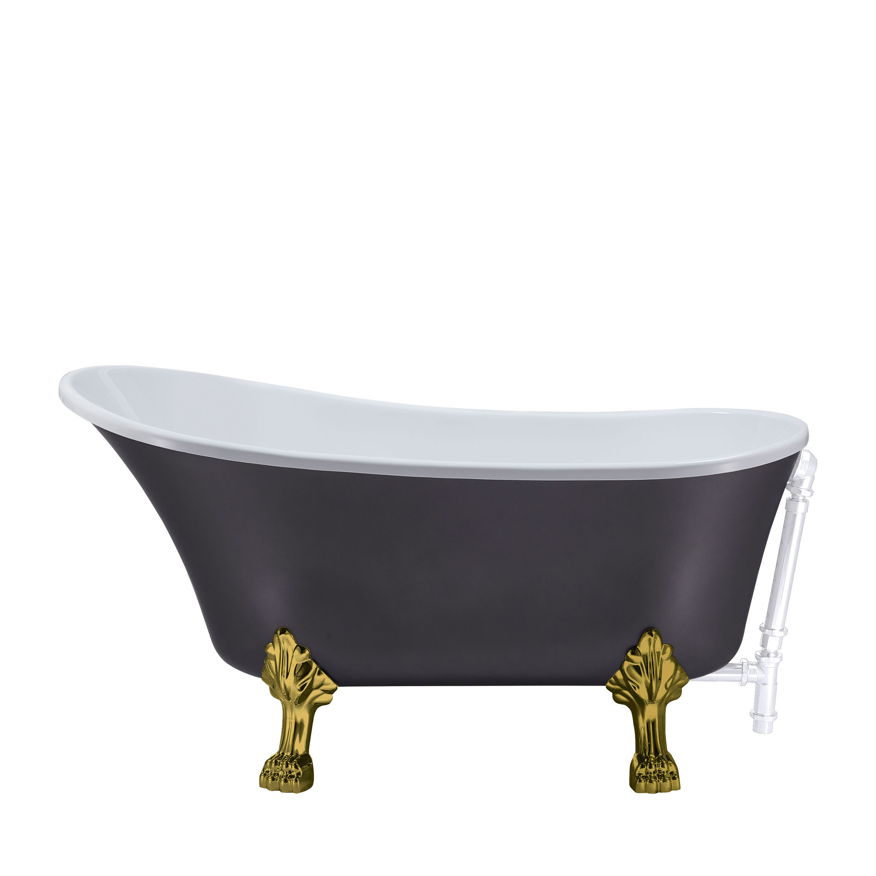 StreamlineBath 55" Streamline Clawfoot Soaking Acrylic Bathtub With
