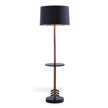 Shop Floor Lamp With Black Shade And Granite Base