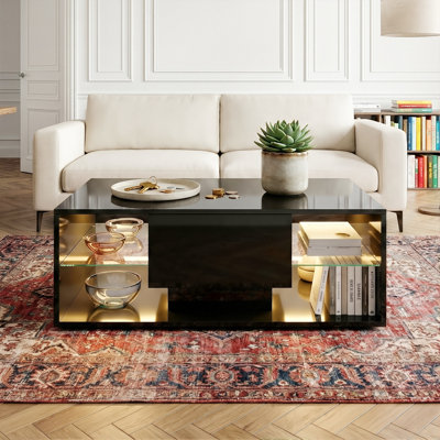 Solid Coffee Table with Storage