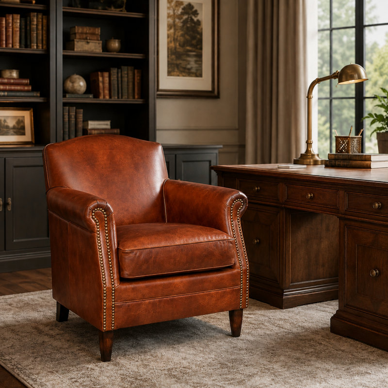 Fauteuil club en cuir Bromwell