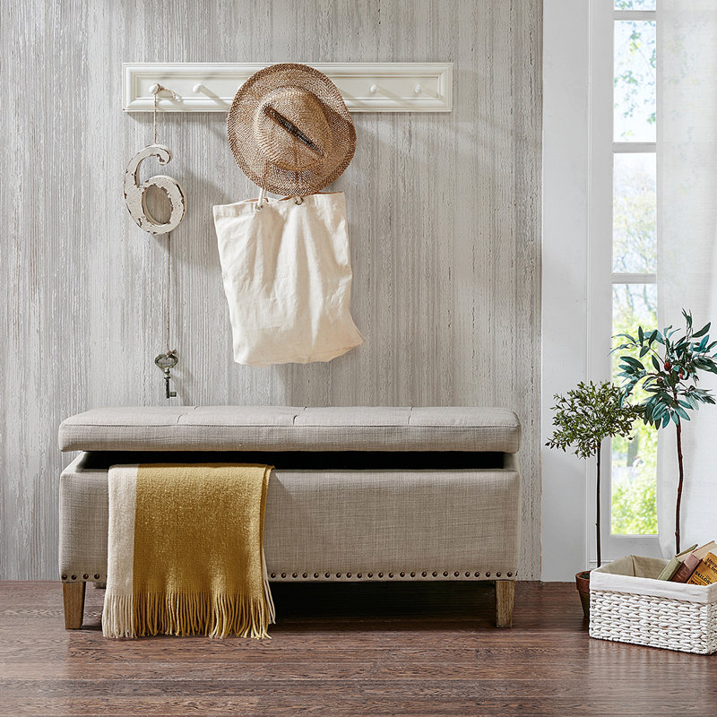 Banc de rangement capitonné à fermeture douce