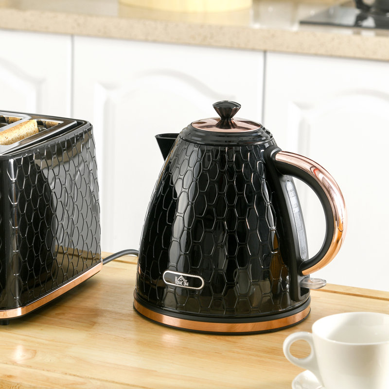 HOMCOM 1.7L Electric Tea Kettle, Black