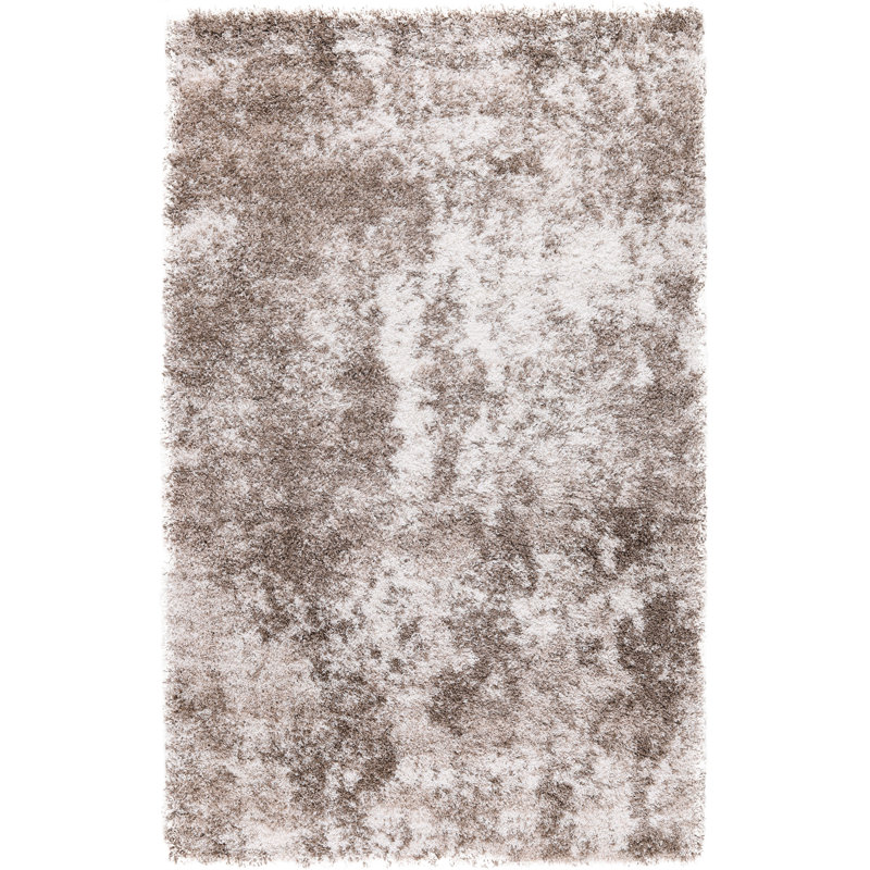 Hudgens Performance Abstract Shag Area Rug, Rectangle 7'10" x 10', Beige/Brown