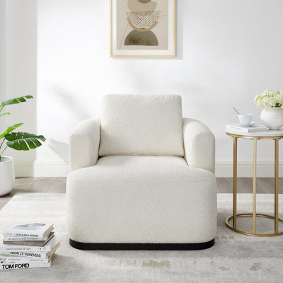 34.25" Wide Boucle Upholstered Accent Chair