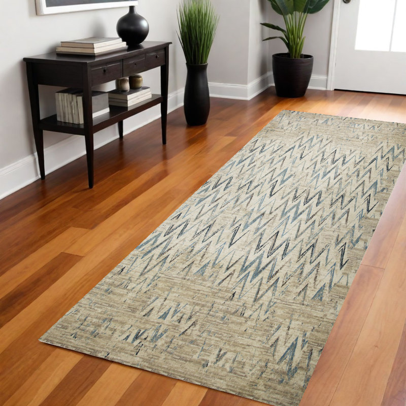 Tapis de couloir ivoire 8 pi Dhurrie