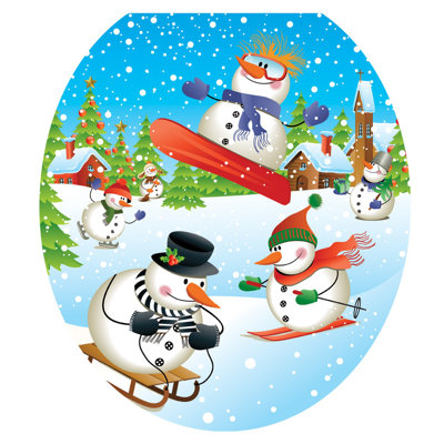 Adhésif décoratif pour siège de toilette Snow Days 