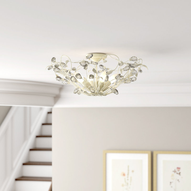 Ilia Semi Flush Mount, French Cream