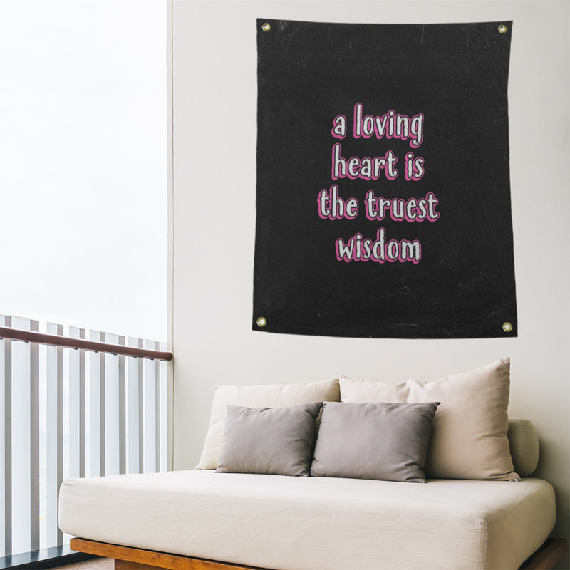 Tapisserie en polyester avec citation en polyester, H 80 po x l 59 po, Rose