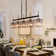 Quitman 5 - Light Gold/Black Kitchen Island Linear Pendant