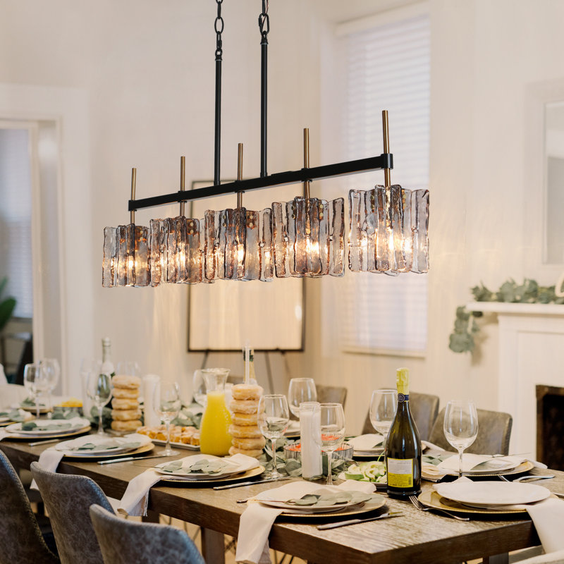 Quitman 5-Light Gold/Black Kitchen Island Pendant