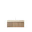 Meuble-lavabo flottant pré-assemblé avec comptoir en pierre frittée et lavabo en céramique Roma Travertine-50614870-50614891