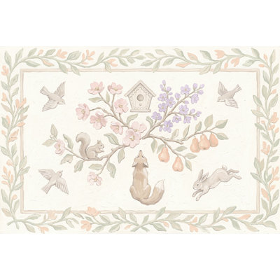 Décoration murale pastel amovible sur fond blanc
