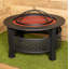 Samuel Alexander 80x58cm Black Steel Garden Patio Firepit Heater BBQ with Cover