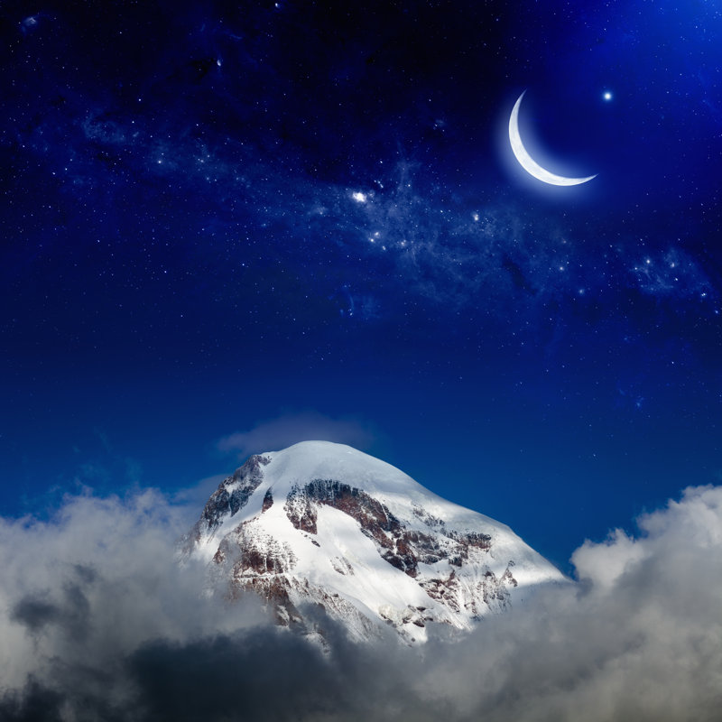 " Night In Mountain ", 12" W x 12" H