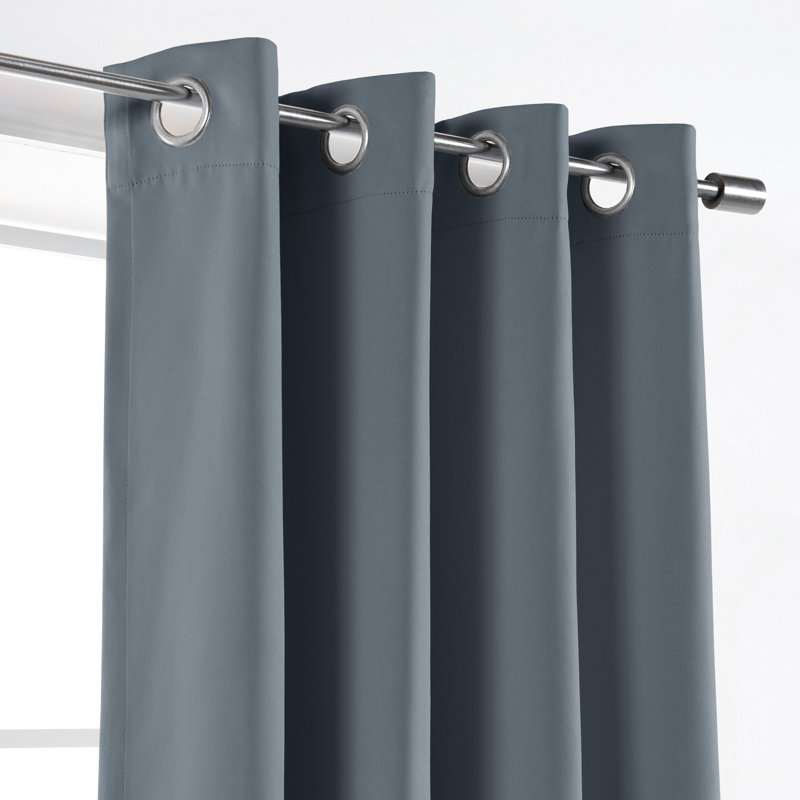 Schaeffer Solid Blackout Thermal Grommet Curtain Panels, 52" W x 84" L, Mingreen